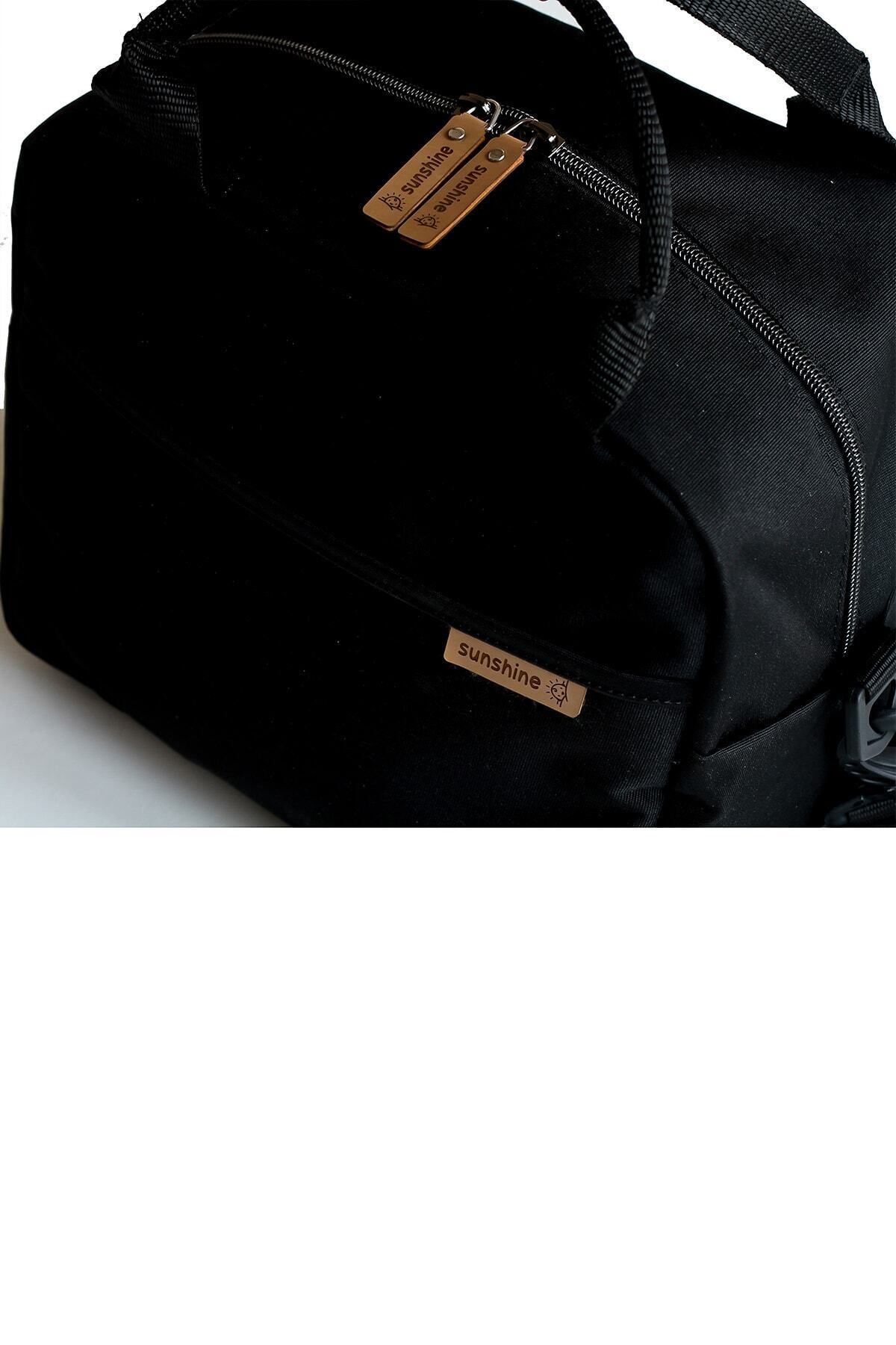 Siyah Termal Isı Izolasyonlu Yemek Taşıma Beslenme Omuz Çantası