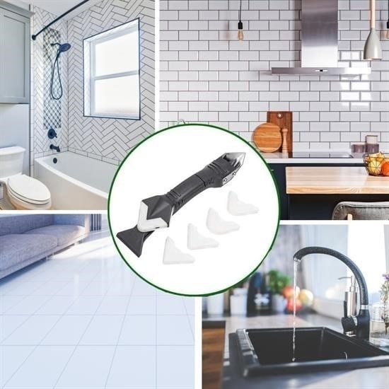 Buffer® 3 Ü 1 Arada Fayans Derz Silikon Kazıyıcı Sıyırıcı ve Uygulayıcı Aparat