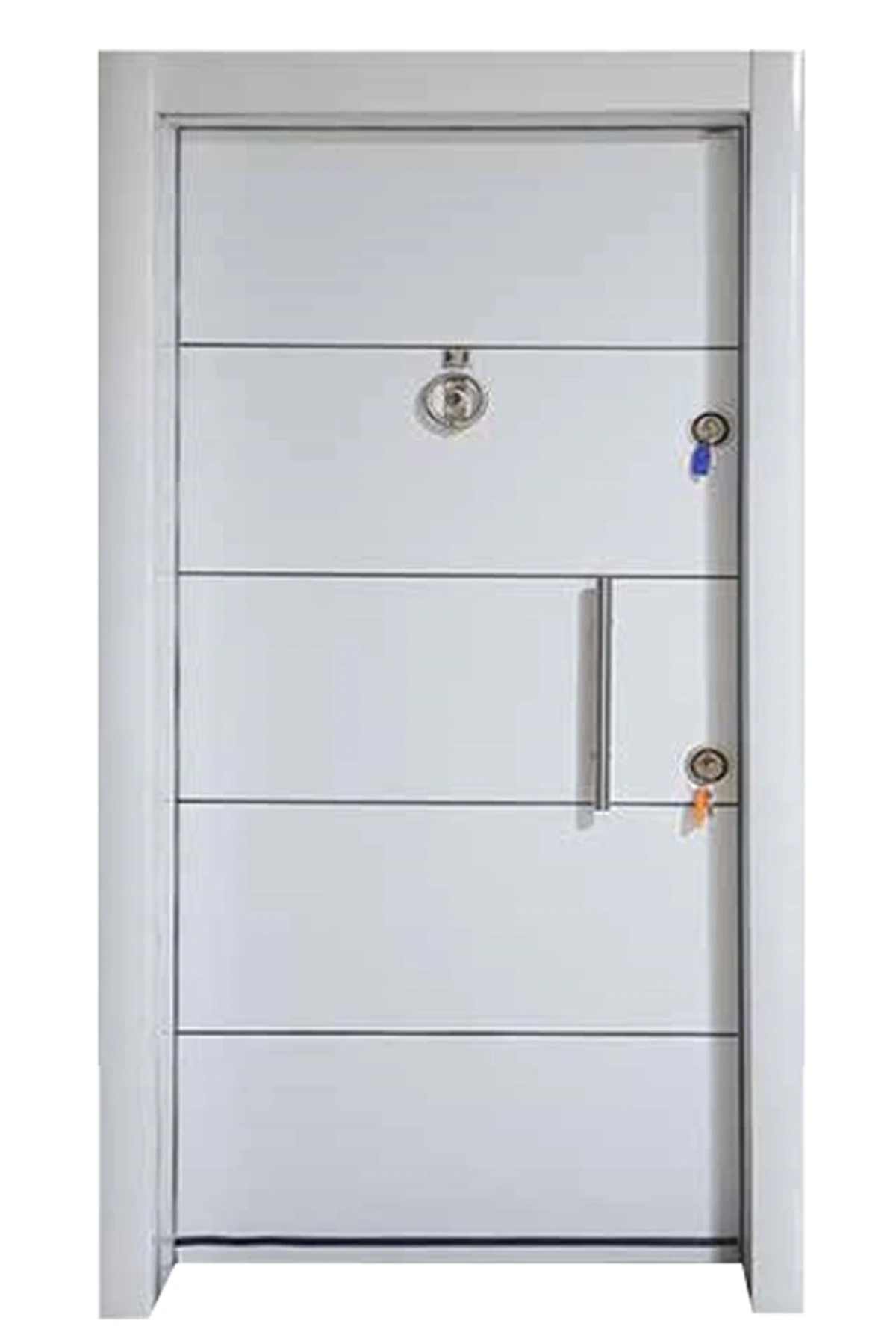 Çelik Kapı,beyaz Renk Çelik Kapı, Tırnaklı Çelik Kapı, Çelik Kapı Sol Açılım