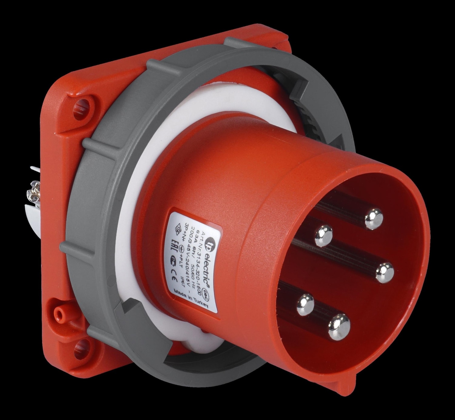 5 x 125A / Ip 67 - Makine Fişi Düz 120 x 120