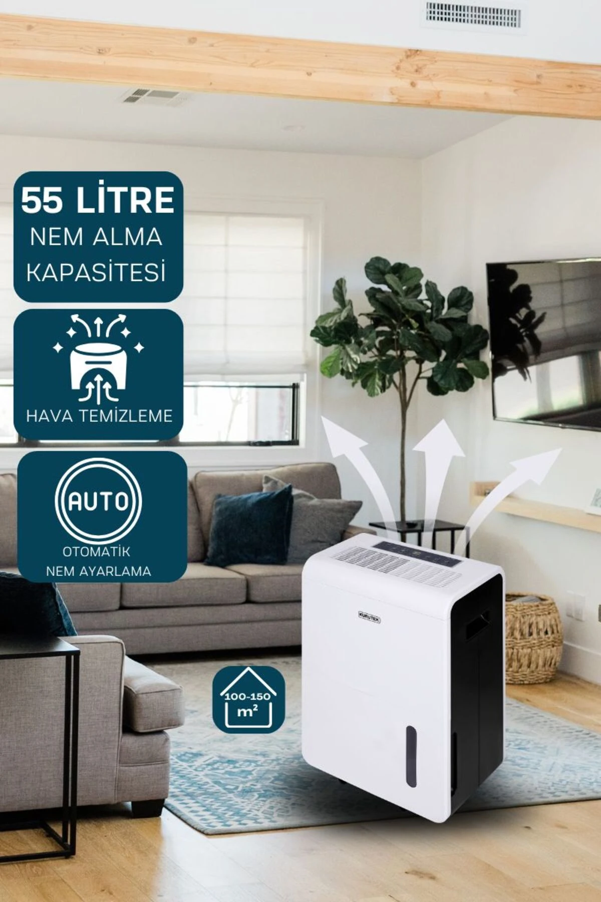 Ev Tipi Nem Alma & Hava Temizleme Cihazı - Kt-55a