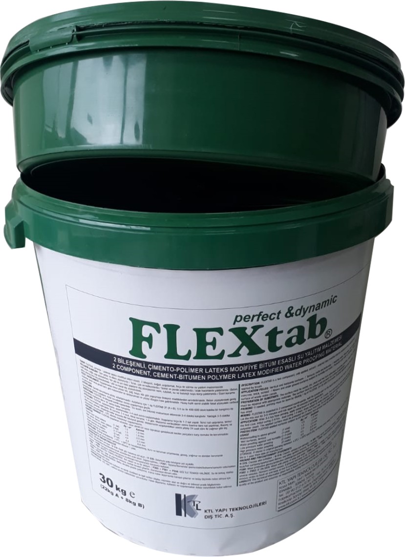 Flex2k Çift Bileşenli Çimento Polimer Lateks Modifiye Bitüm Esaslı Su Yalıtım Malzemesi