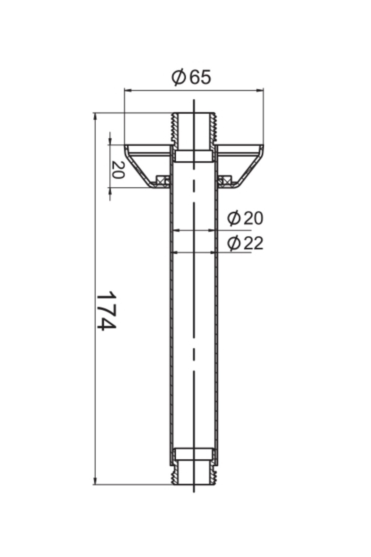 Tepe Duş Başlığı İçin Tavandan 17cm İniş Borusu N289228202
