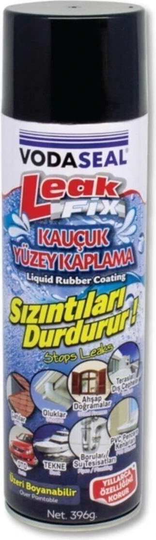 Leak Fix Su Sızıntı Önleyici Kauçuk Yüzey Kaplama Siyah Sprey 396 gr