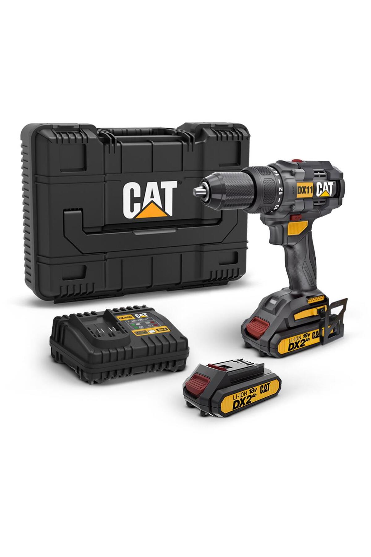 CAT DX11 18Volt/2.0Ah Li-ion Çift Akülü Kömürsüz Profesyonel Şarjlı Matkap