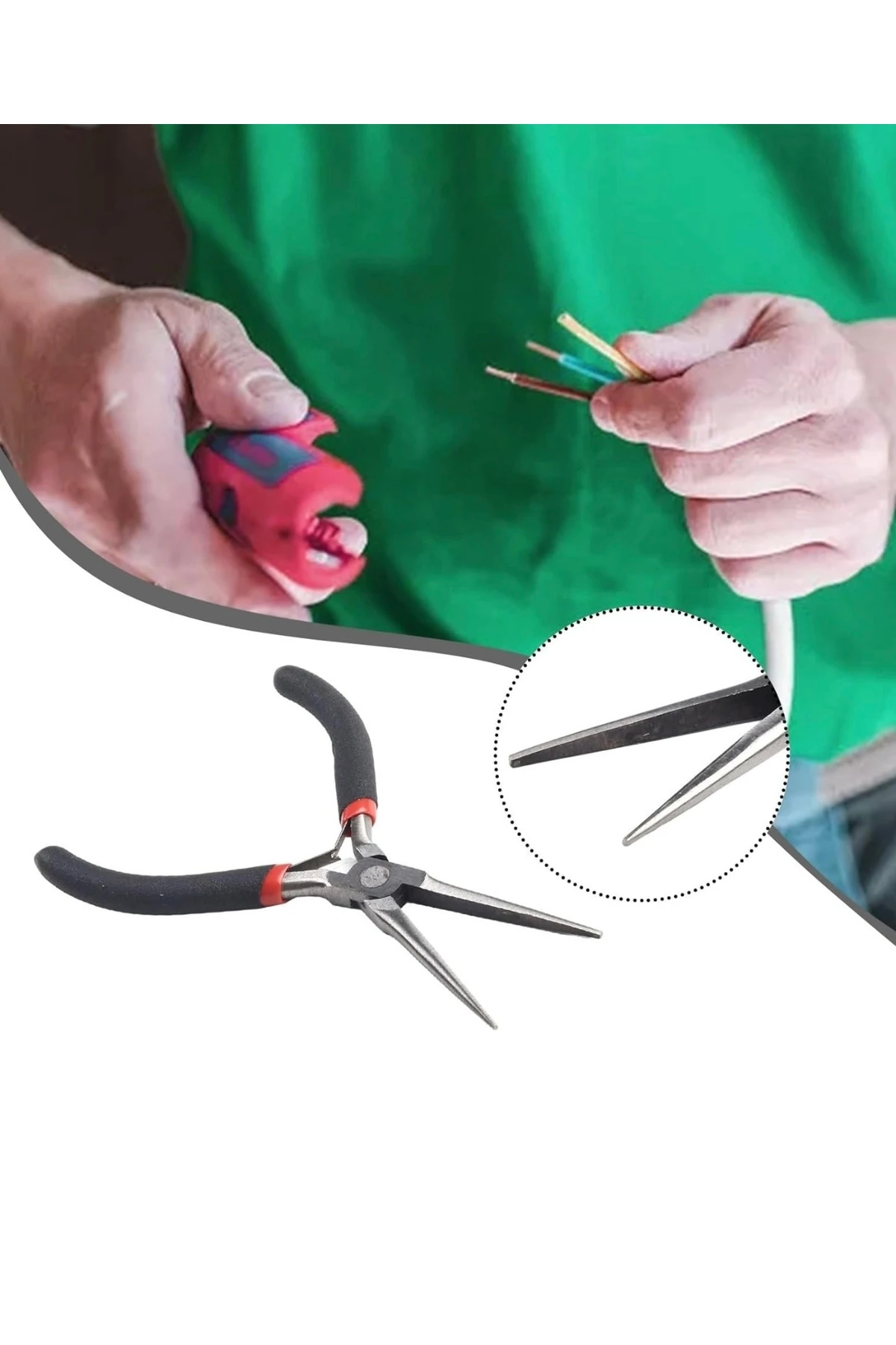 Takı yapımı karga burnu, elektirik karga burnu, silikon saplı karga burnu 15cm