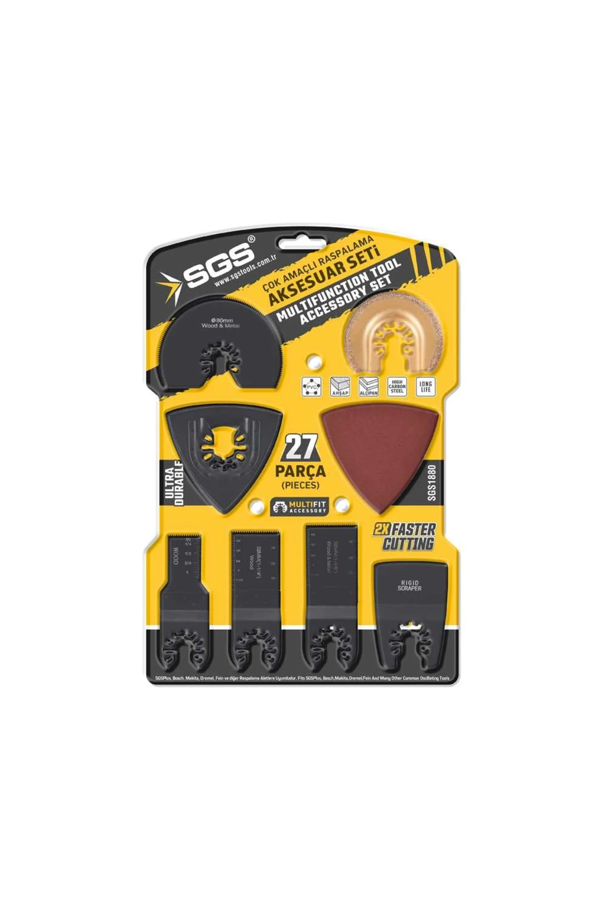 SGS MULTI-TOOLS KESİCİ VE RASPALAMA AKSESUAR SETİ 27 PARÇA