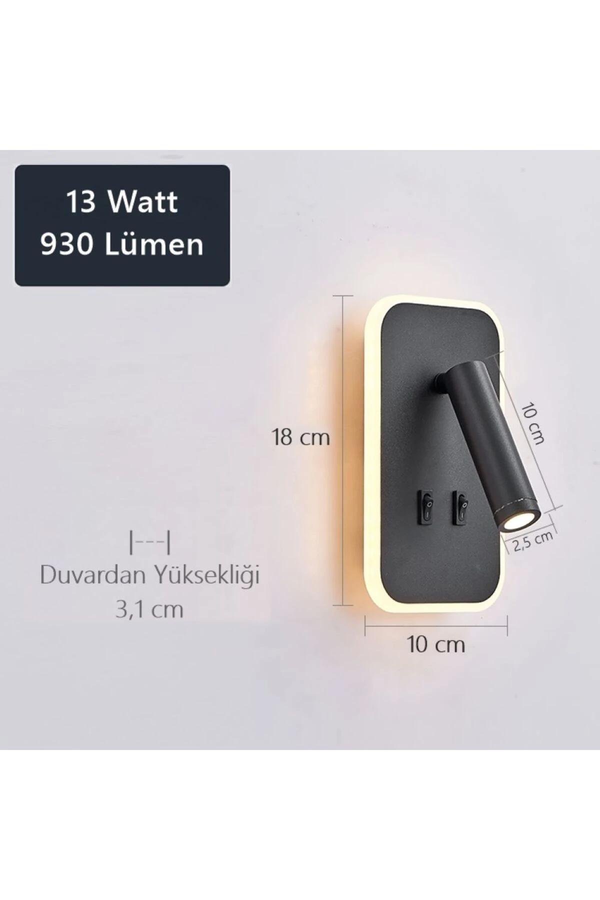 Cata Tuvalu Ev-yatak-oturma-çalışma-okuma Odası Aydınlatma Iki Anahtarı Ile Led Duvar Lamba Aplik