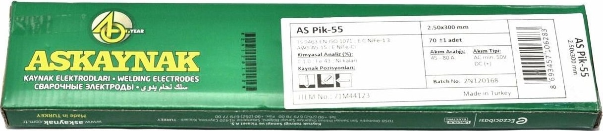 Karbosan As Pik 55 Döküm Elektrod 3.25X300 (35'Li Paket)
