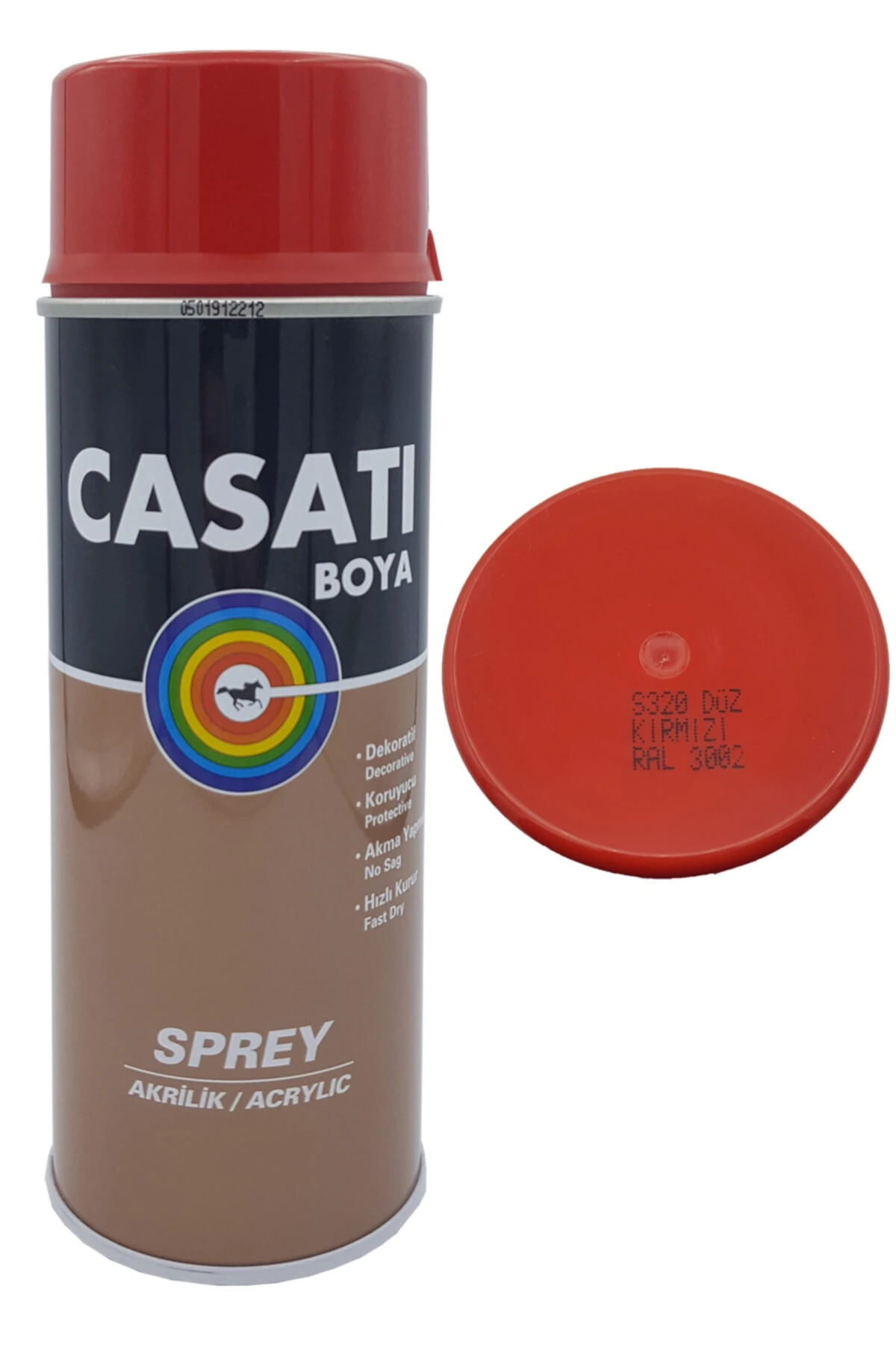 Akrilik Sprey Boya Kırmızı Ral-3002 400 ml