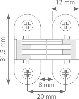 Plastik Oval Masa Menteşesi Zamak Gövde (2 Adet)