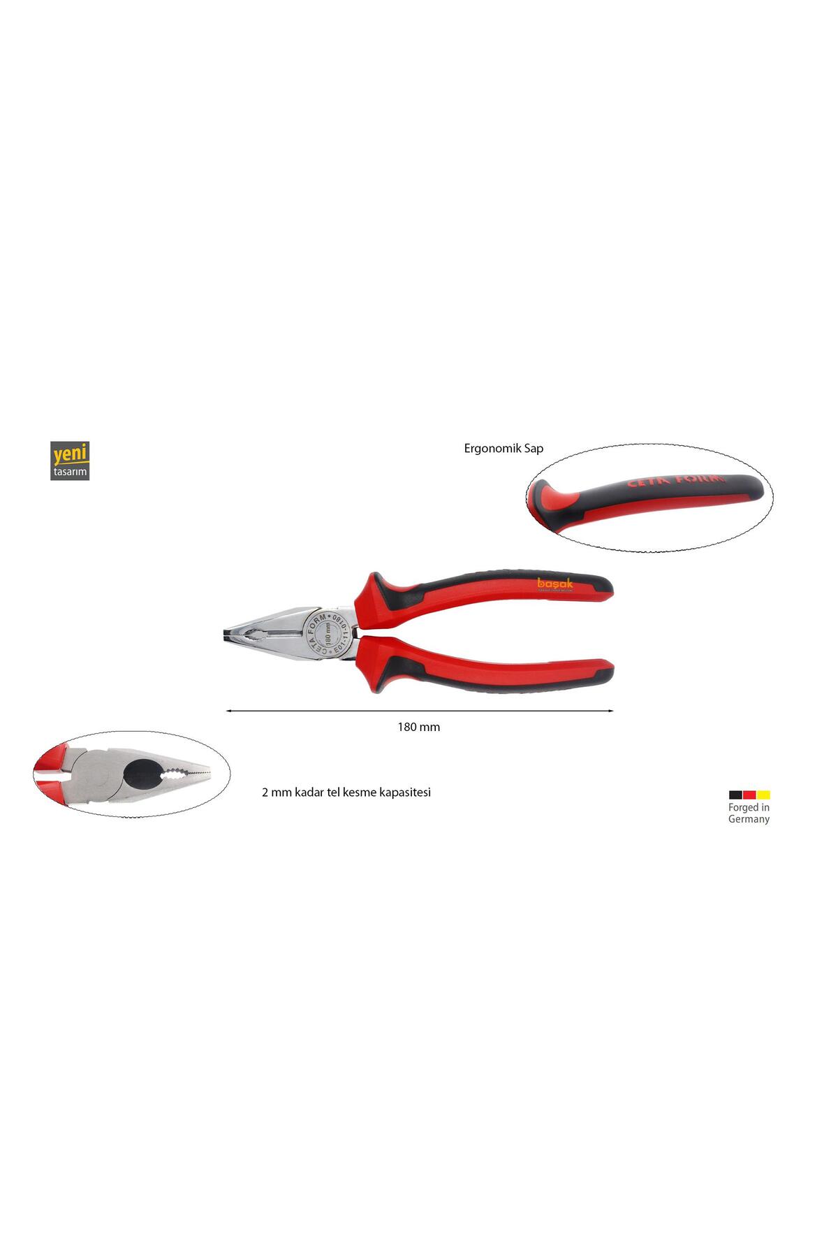 180 Mm Kombine Pense Parlak Krom-duotech Sap E01-11-0180