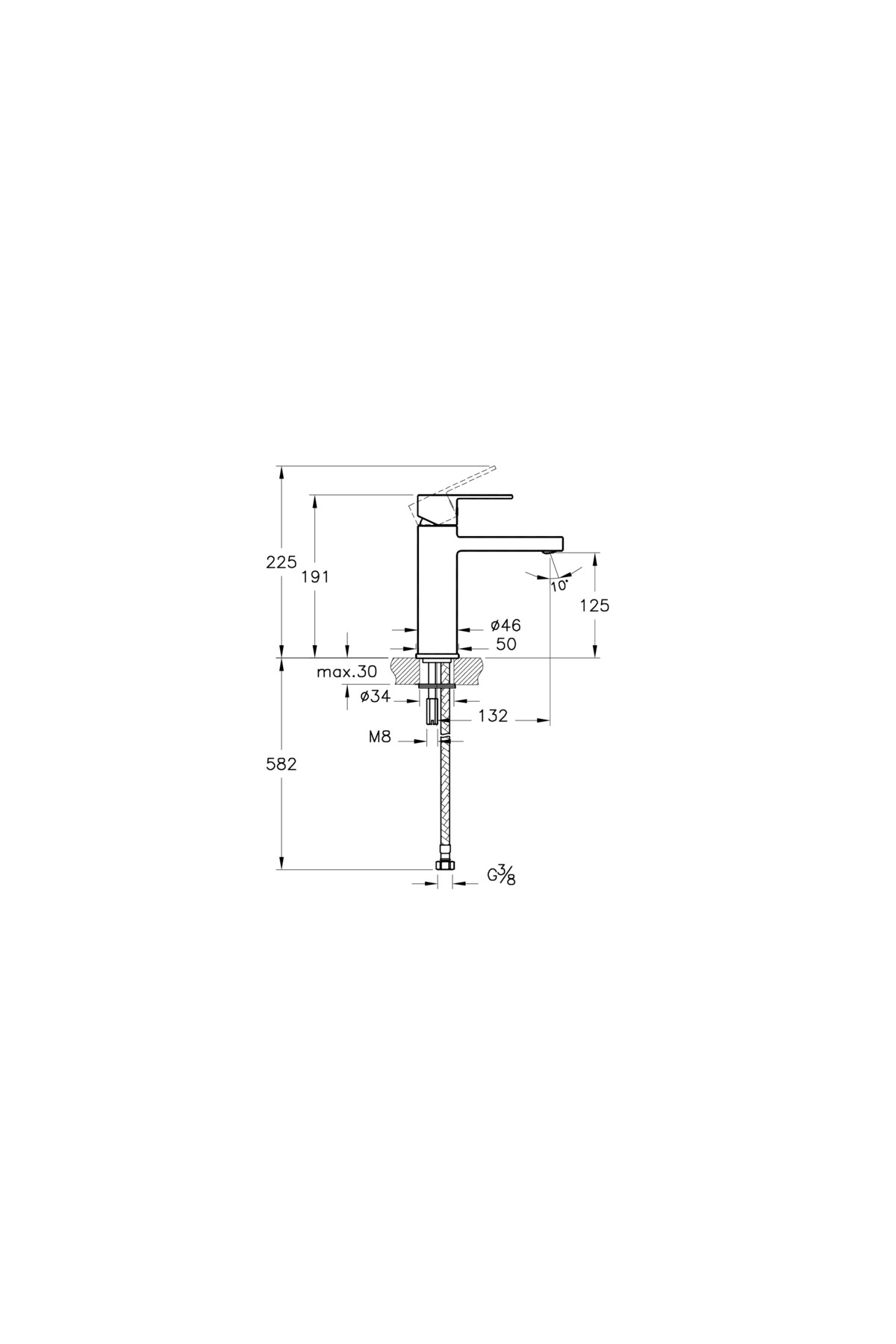 Vitra Flo S A42593 Lavabo Bataryası Yüksek, Uzun Çıkış Ucu, Krom