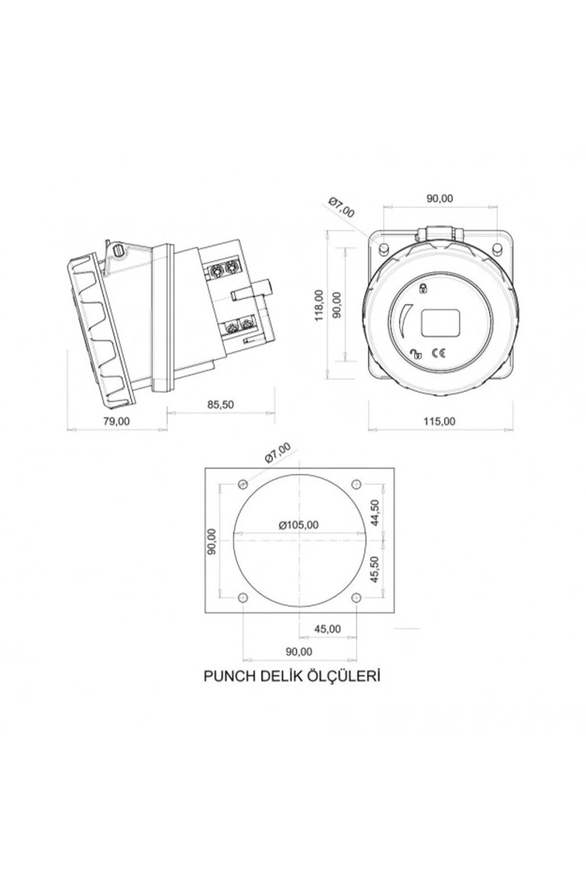 45° Eğik Makine Prizi - BC1-6505-7420