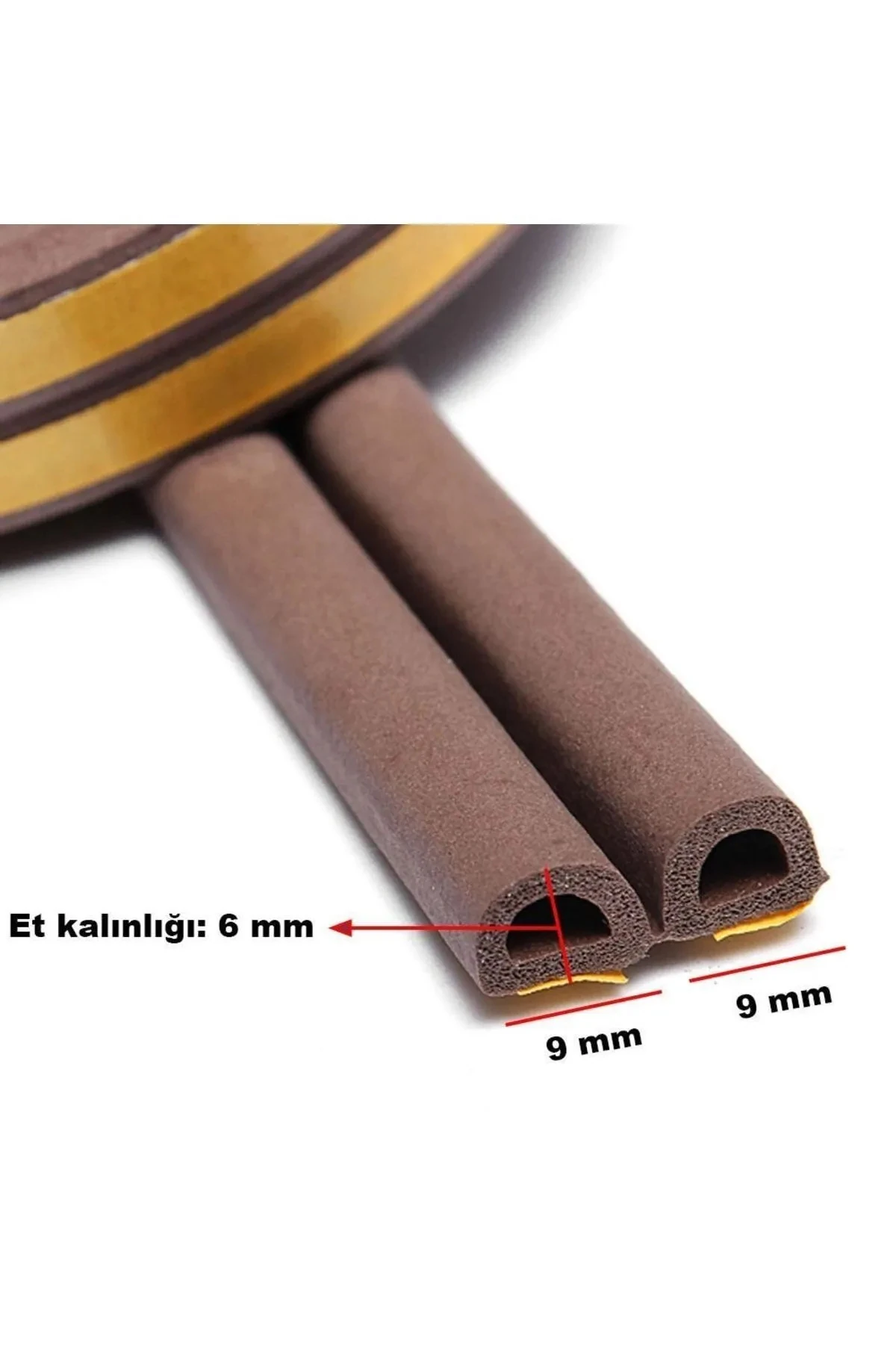 Kapı-pencere Isı Yalıtım Fitili - Yapışkanlı Izolasyon Contası 10(5X2) Metre-kahverengi