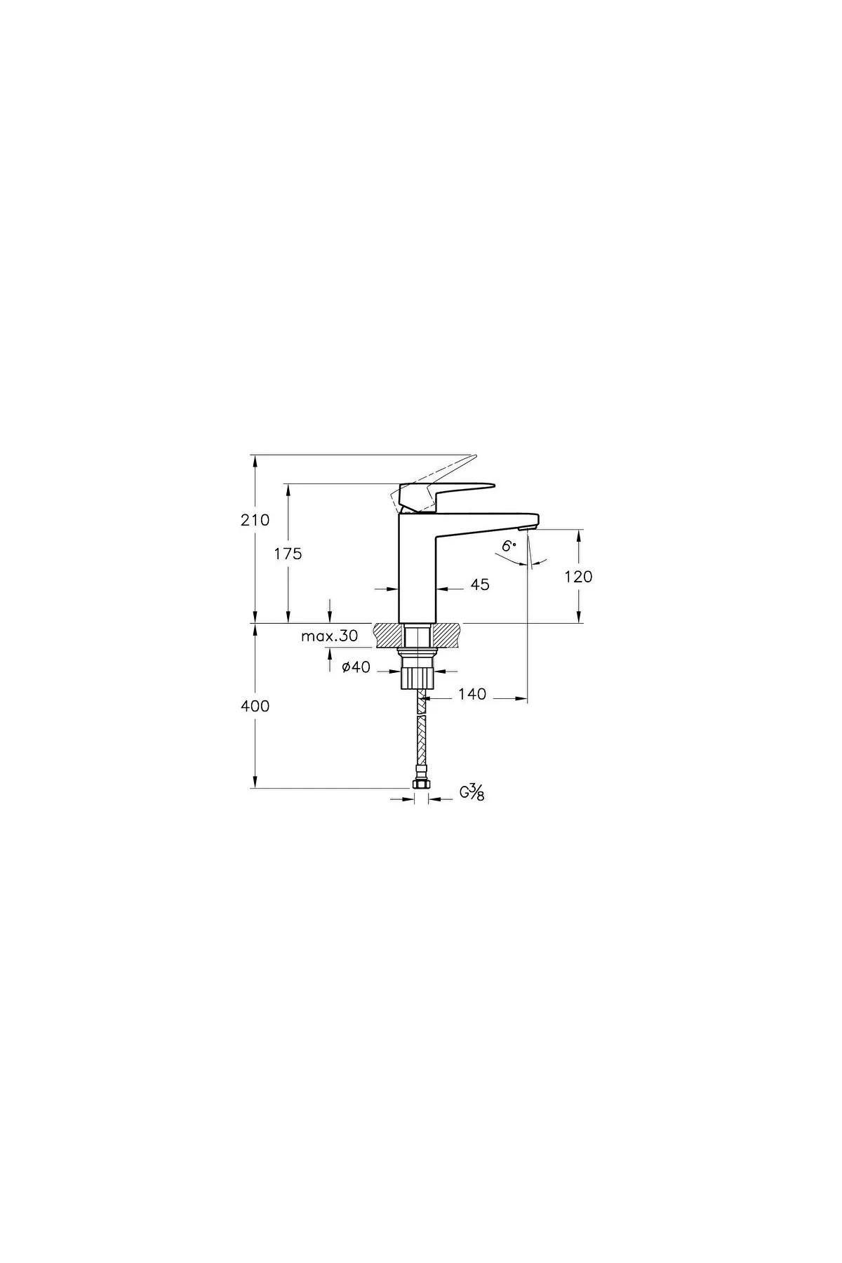 Lavabo Bataryası, Root Square, Yüksek, Mat Siyah, A4273136
