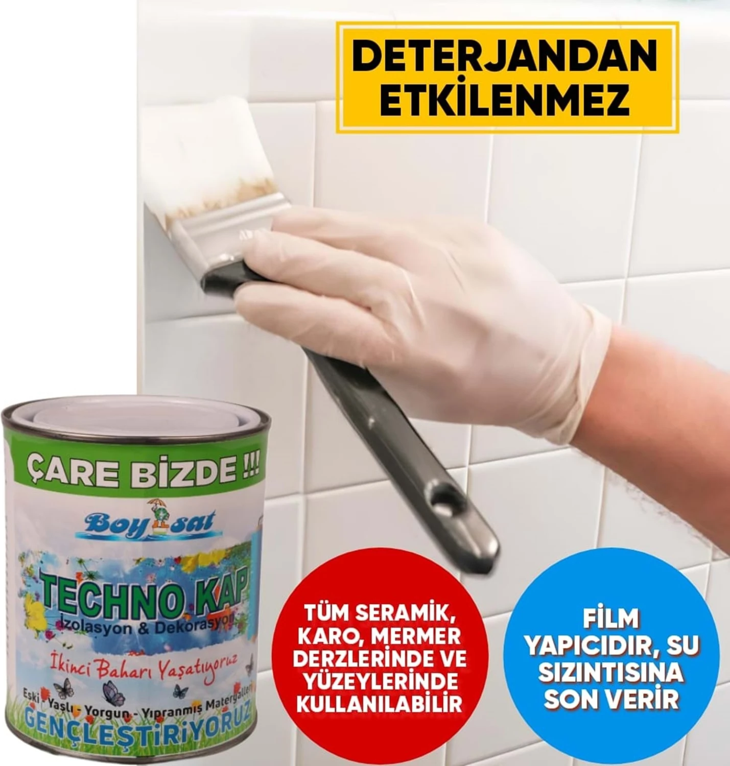 Techno Kap 1 kg Ahşap Osb Sunta Metal Profil Polyester Plastik Pvc Eternit Karo Seramik Mavi Yalıtım