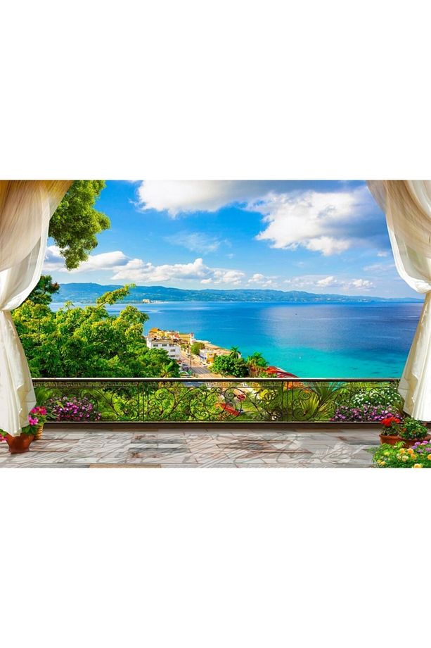 Muhteşem Balkon Teras Manzarası Duvar Kağıdı