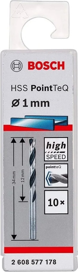 BOSCH Metal Matkap Ucu Hss Pointteq (Dın 338) 1,0 mm (10 Adet) - 2608577178