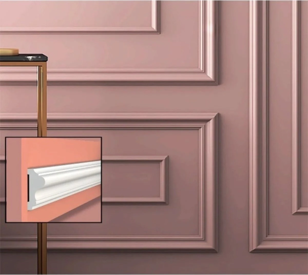 Dekoratif Boyanabilir 4 cm Eğimli Poliüretan Duvar Çıtası (En 4 cm Uzunluk :240CM)