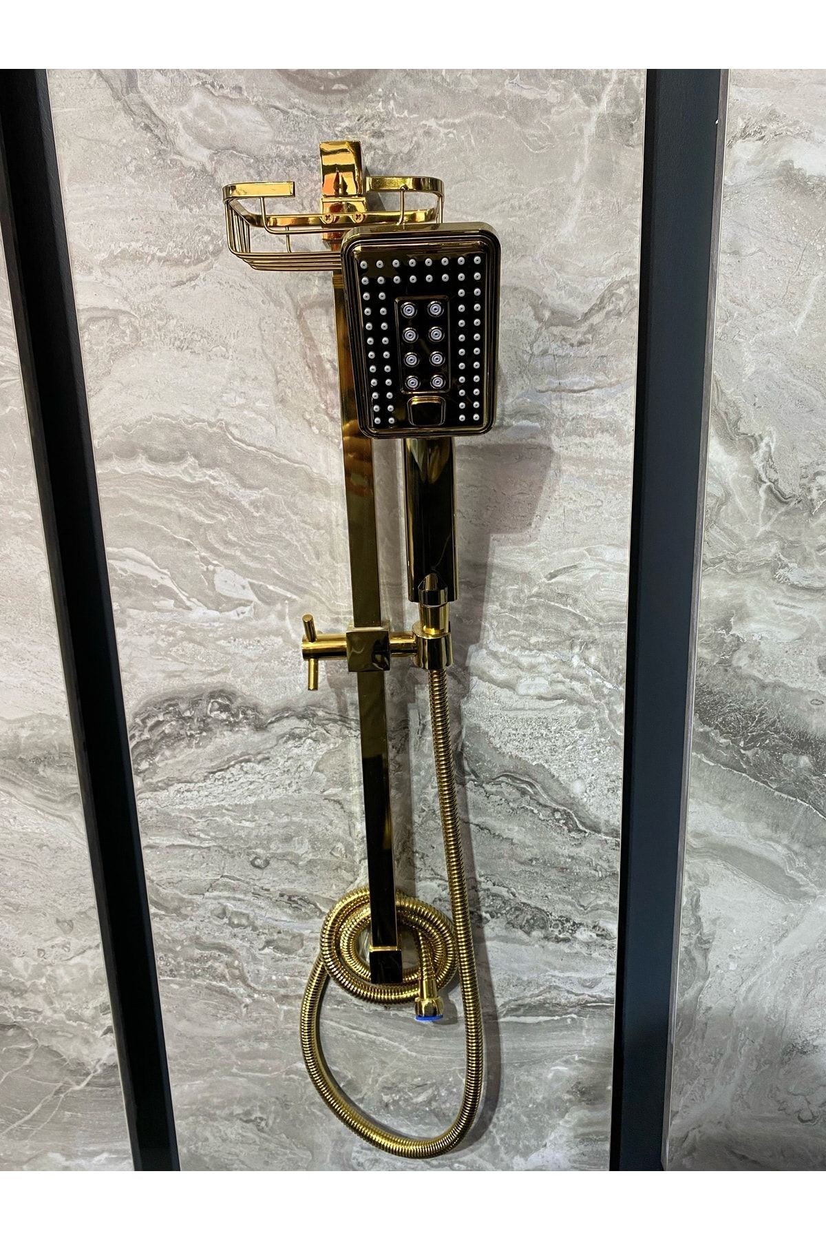 Parlak Gold Altın Premium Duş Seti Altın Duş Başlığı Altın Duş Seti Gold Banyo Seti