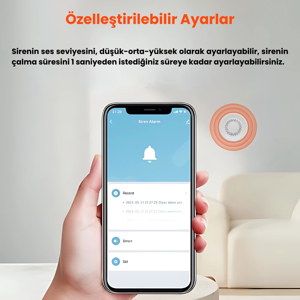 Wifi 100 Db Akıllı Siren Alarm ( Tuya - Smart Life Uyumlu)