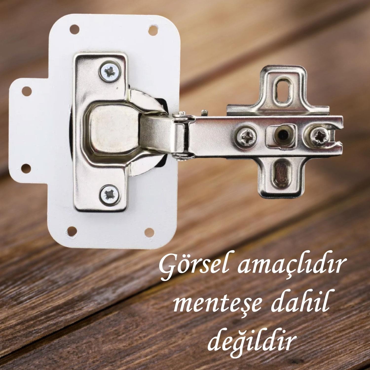 Dolap Kapak Taş Menteşe Tamir Sacı Pratik Onarım Kiti Beyaz Metal Yuva Tablası 6.5 x 9 cm (4 Adet)