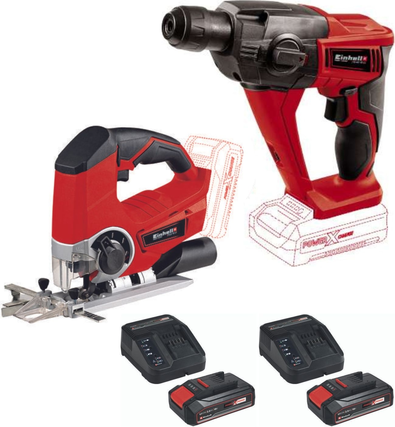 EİNHELL Te-Hd 18 Matkap Vidalama Te-Js 18 Li Dekupaj 2X2.5AH Akülü Set