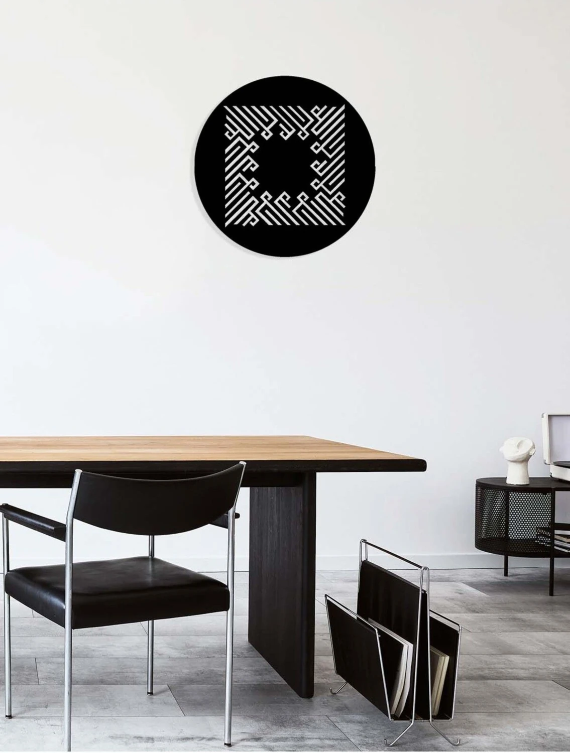 -La Ilahe Illallah Islami Metal Tablo - Islami Ev Dekorasyonu - Dini Duvar Tabloları - 50 X 50 - Cm - Sıyah-Islm-059