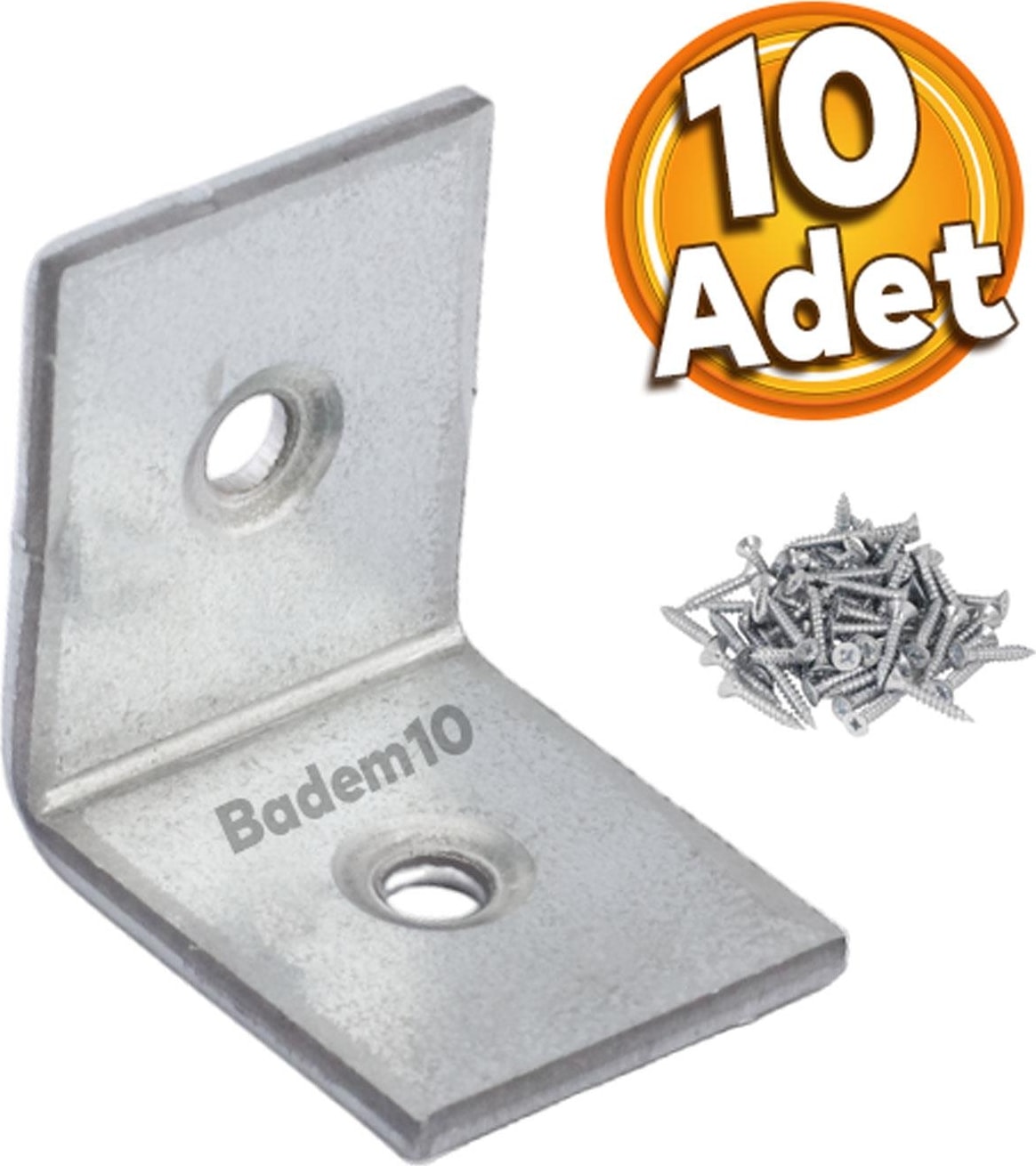 Mobilya Köşe Bağlantı Sabitleme L Demir Deprem Dolap Duvar Birleştirme Gönye 25X25X20 mm (10 Adet)