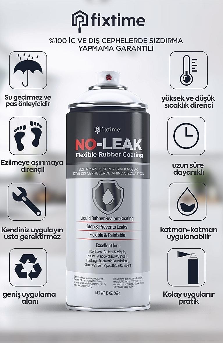 Noleak 1 1 Paket Su Izolasyon Sızıntı Onarım Spreyi Su Geçirmez Beyaz 800ML Noleak2