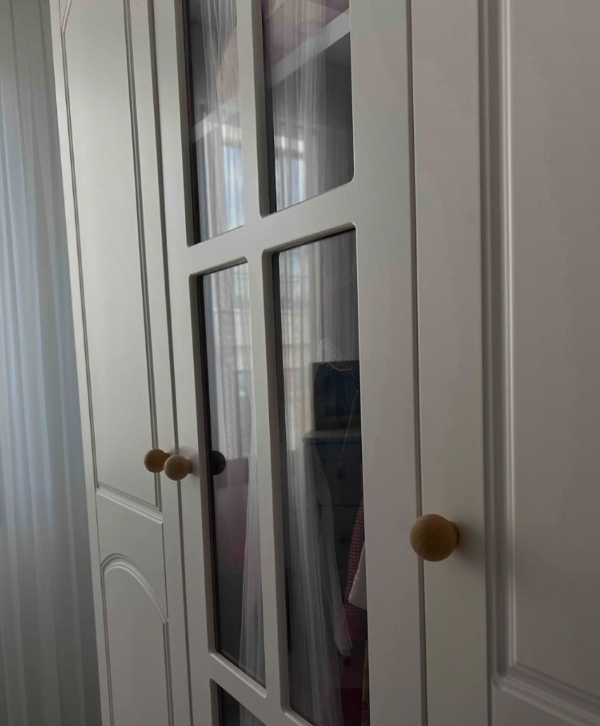 20 Adet Küre Ahşap Kulp Lüks Country Mutfak Mobilya Dolap Çekmece Kulbu 3301000000832