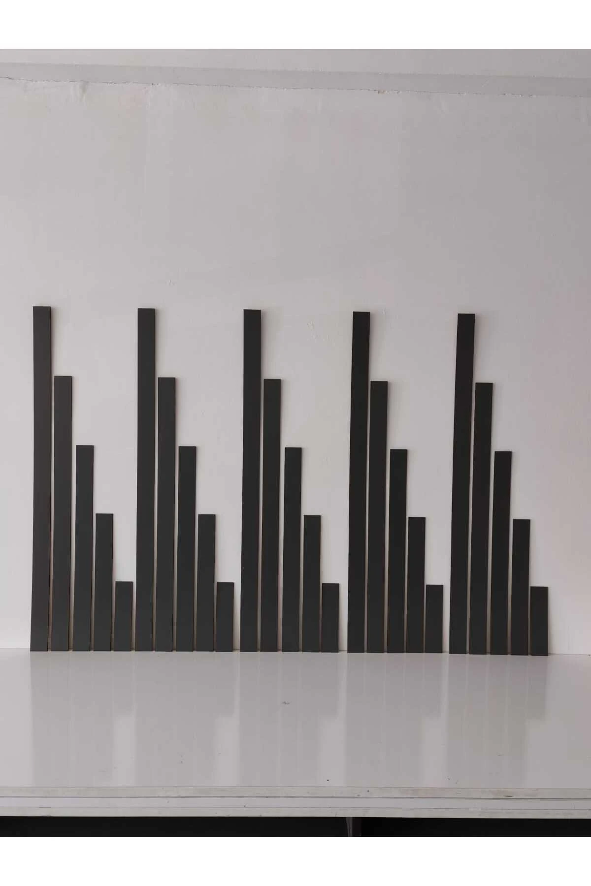 Lx Duvar Dekorasyon Çıtası 5 Farklı Ebat (100CM 80CM 60CM 40CM 20CM) 25 Adet Panel Antrasit Renk