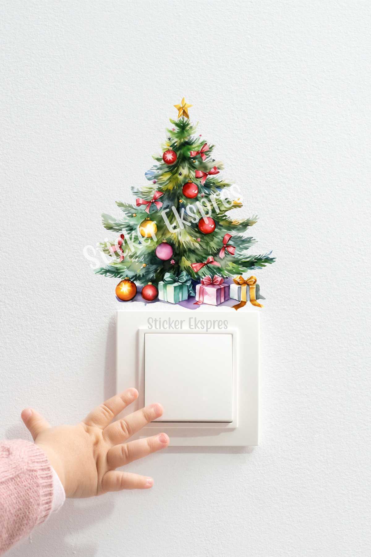 Yılbaşı Ağacı K26 Yeni Yıl Priz Sticker