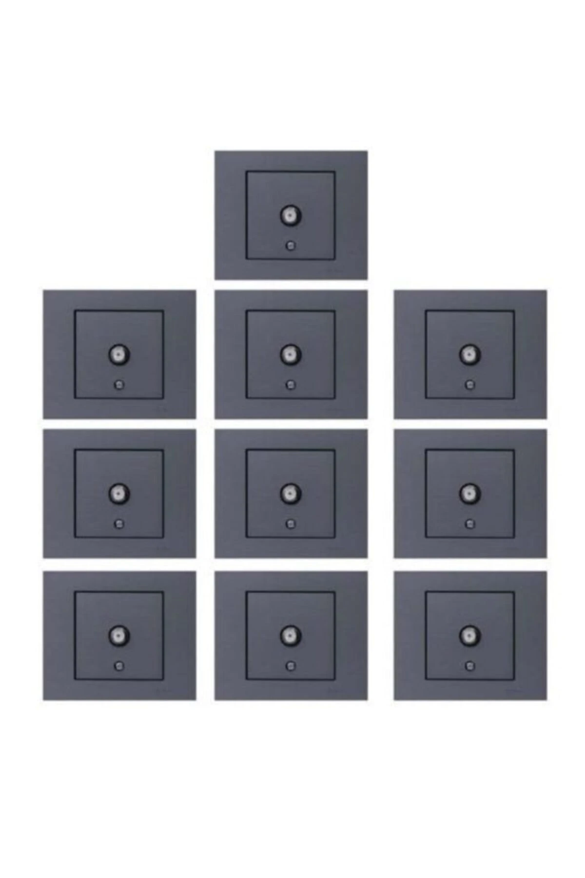 10 Adet Ovivo Grano Füme Tv Prizi F Konnektör Çerçeve Dahil 10'lu Paket/set