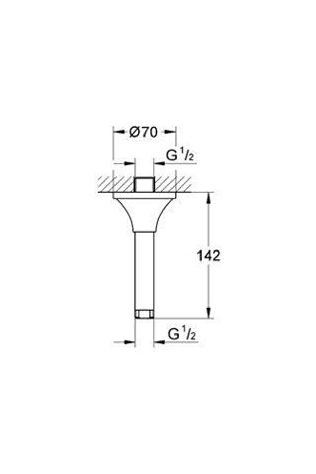 Rainshower® Grandera™ Tavandan Duş Başlığı Iniş Borusu 142 Mm - 27978000