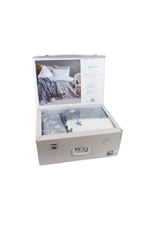 Çift Kişilik Albatros İndigo Timeless Yatak Örtüsü Prime Set