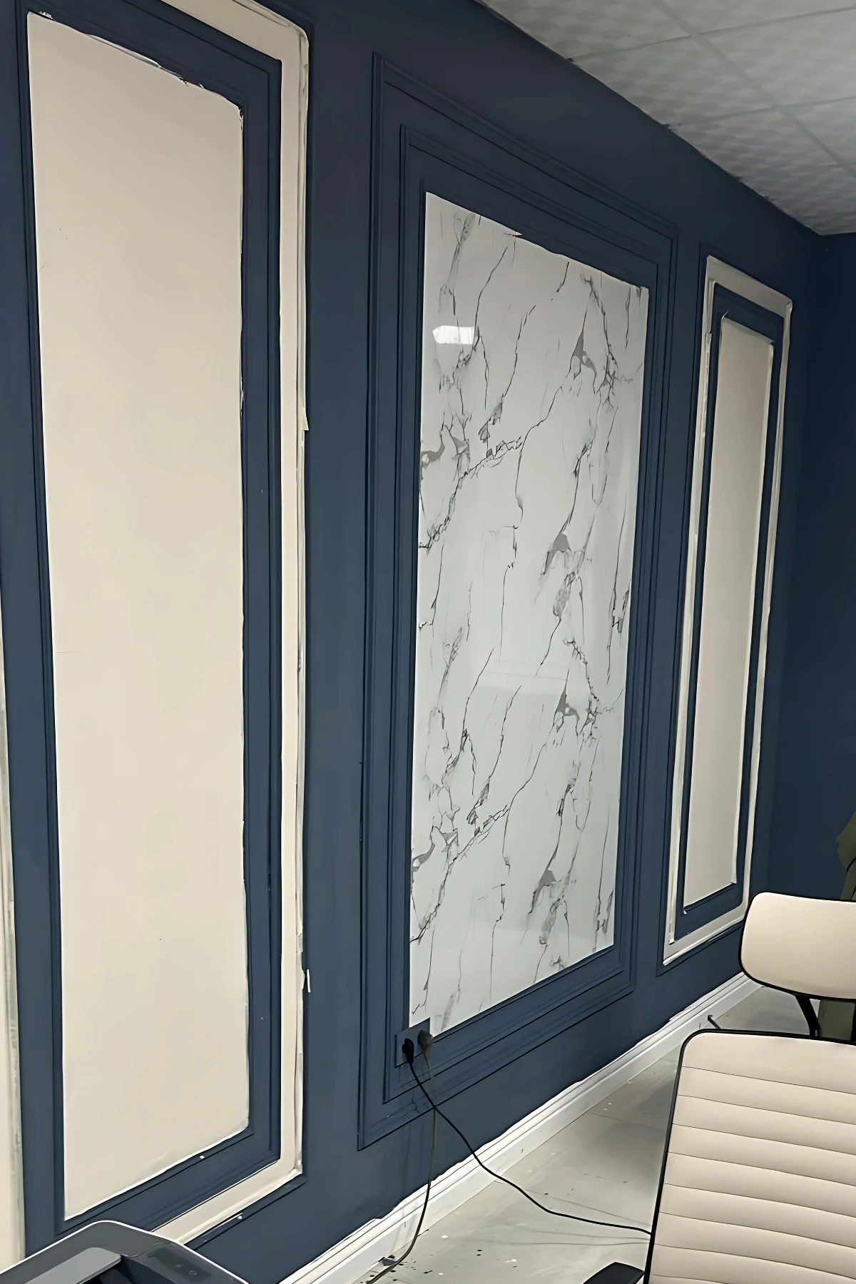 121.5cmx224cm 1 Adet Parlak Beyaz Mermer Desenli Duvar Paneli (Banyo&Mutfak&Zemin)