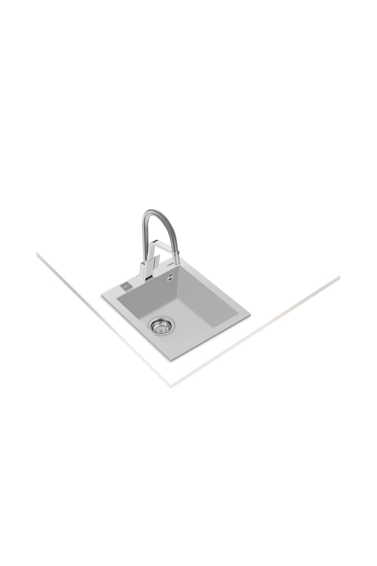 115230014- Forsquare 34.40 Tg Arctic White Granit Eviye