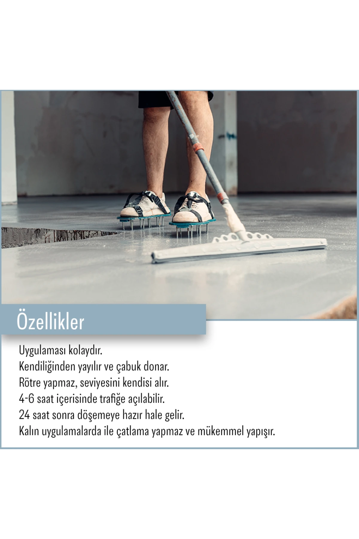 SLF 155 Tek Bileşenli Kendiliğinden Yayılan (SELF LEVELLING) Tesviye Şapı-3 Kg
