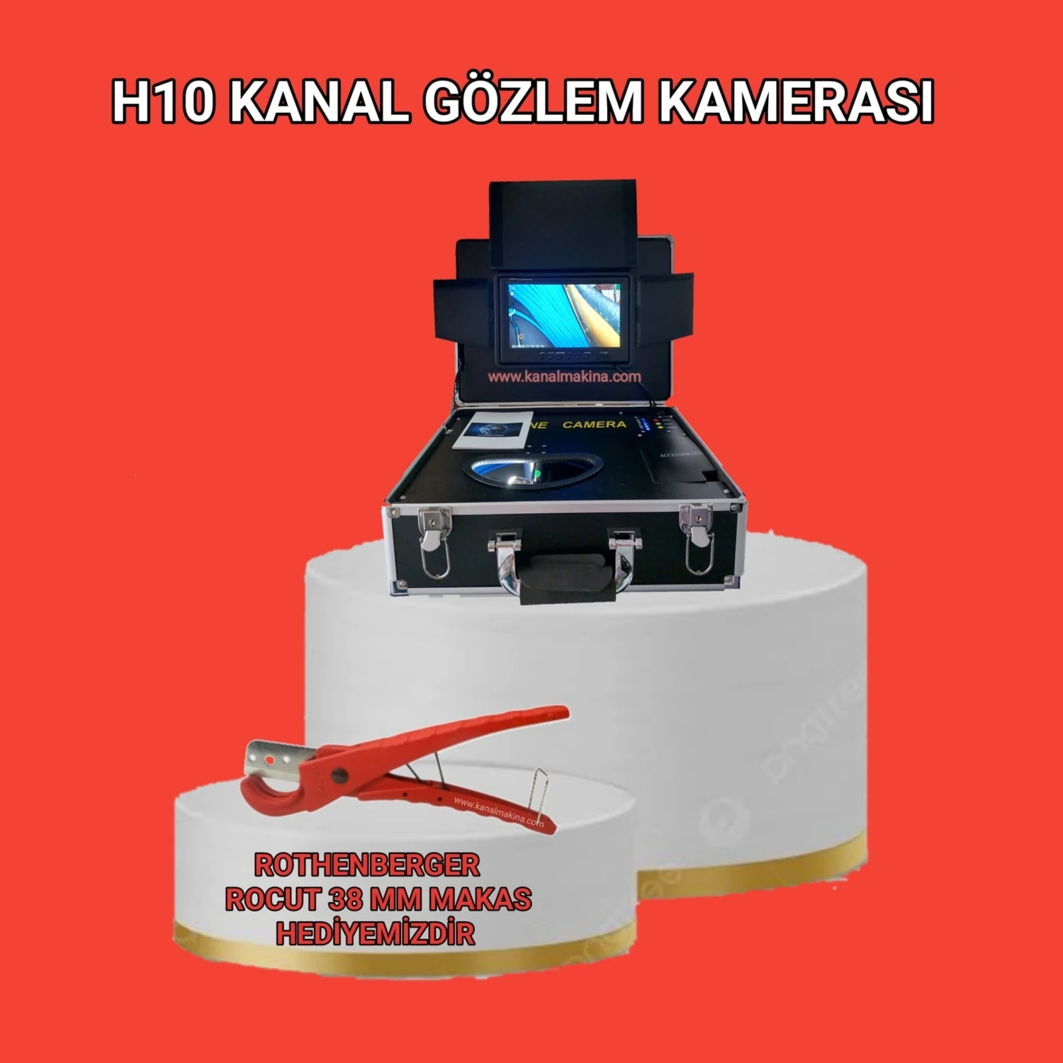 Kanal Görüntüleme Kamerası 9.4 Inç Ekran Hediyeli