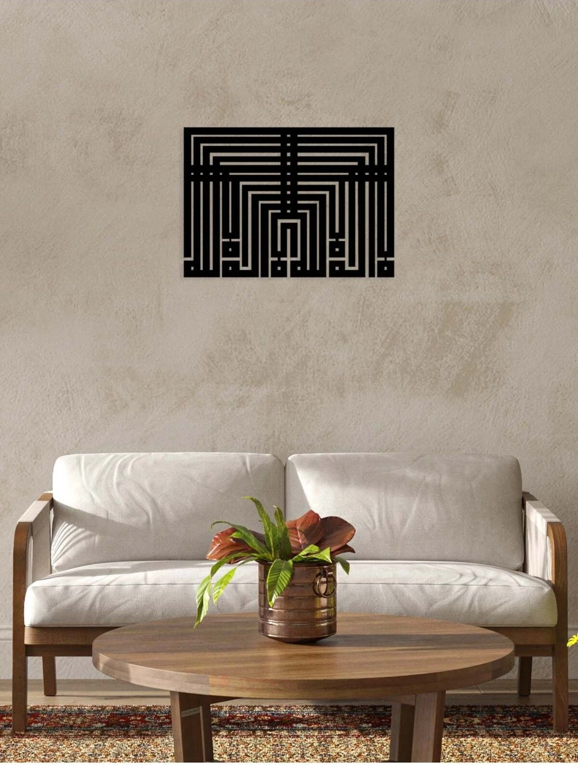 -La Ilahe Illallah Islami Metal Tablo - Islami Ev Dekorasyonu - Dini Duvar Tabloları - 72 X 50 - Cm - Sıyah-Islm-093