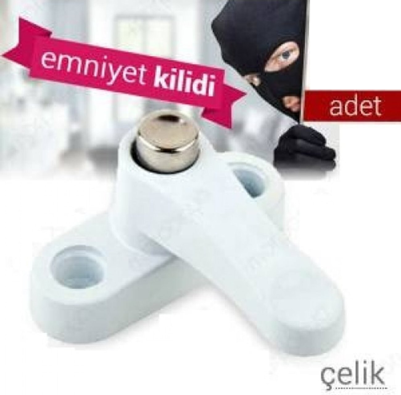 10 Adet Basmalı Kapı Pencere Emniyet Kilidi - Pencere Kapı Emniyet Kilidi -