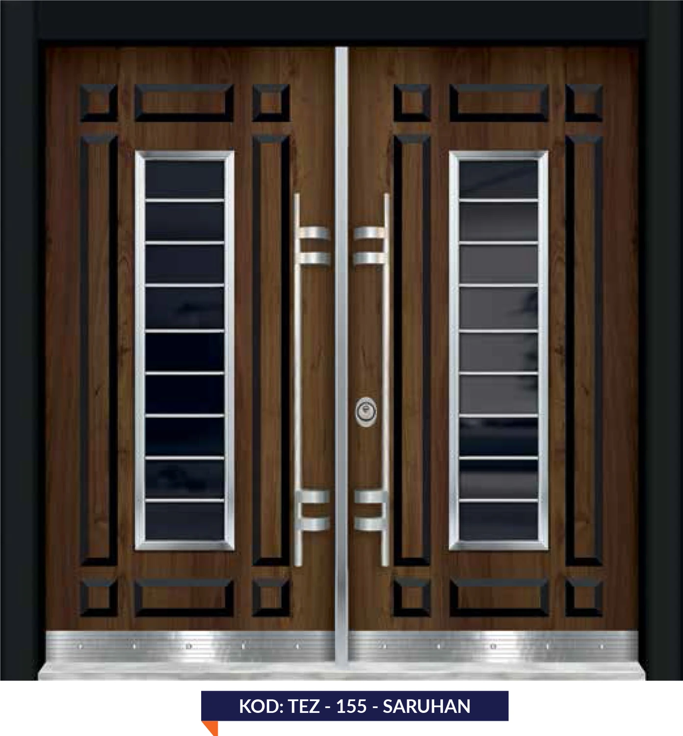 Çelik Kapı, Saruhan Model Kabartma Desenli Apartman Giriş Kapısı, Villa Kapısı, Dış Mekan Kapısı