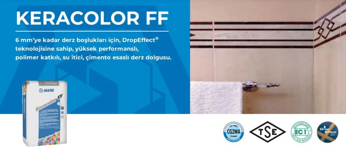 Keracolor FF 20 kg (Su İtici, Renkli Çimento Esaslı Derz Dolgusu) Gri
