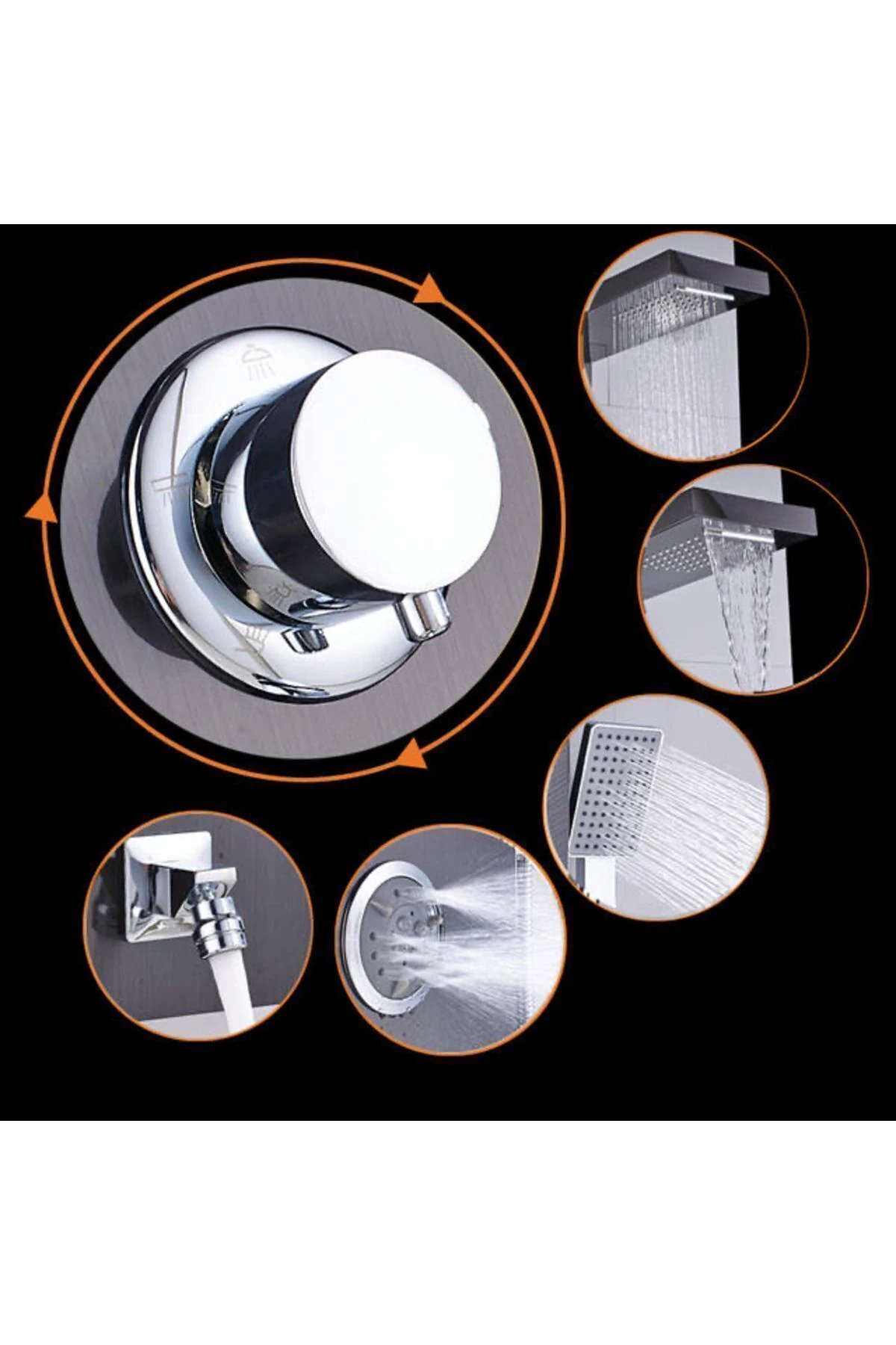 Sam Fırat Krom Duş Paneli ,duş Kolonu, Robot Duş, Duş, Dikey Jakuzi