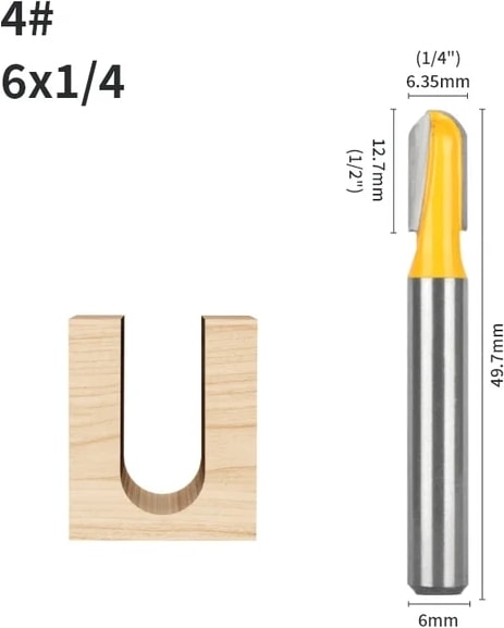 6x6.35 Nxwınd 6mm 6.35MM Shank "v" Tipi Planya Kesici Bit Yuvarlak Burun Bit Yönlendirici Bit Ağaç Işleme Freze Kesicisi Ahşap Bit Yüz Mill (Yurt Dışından)