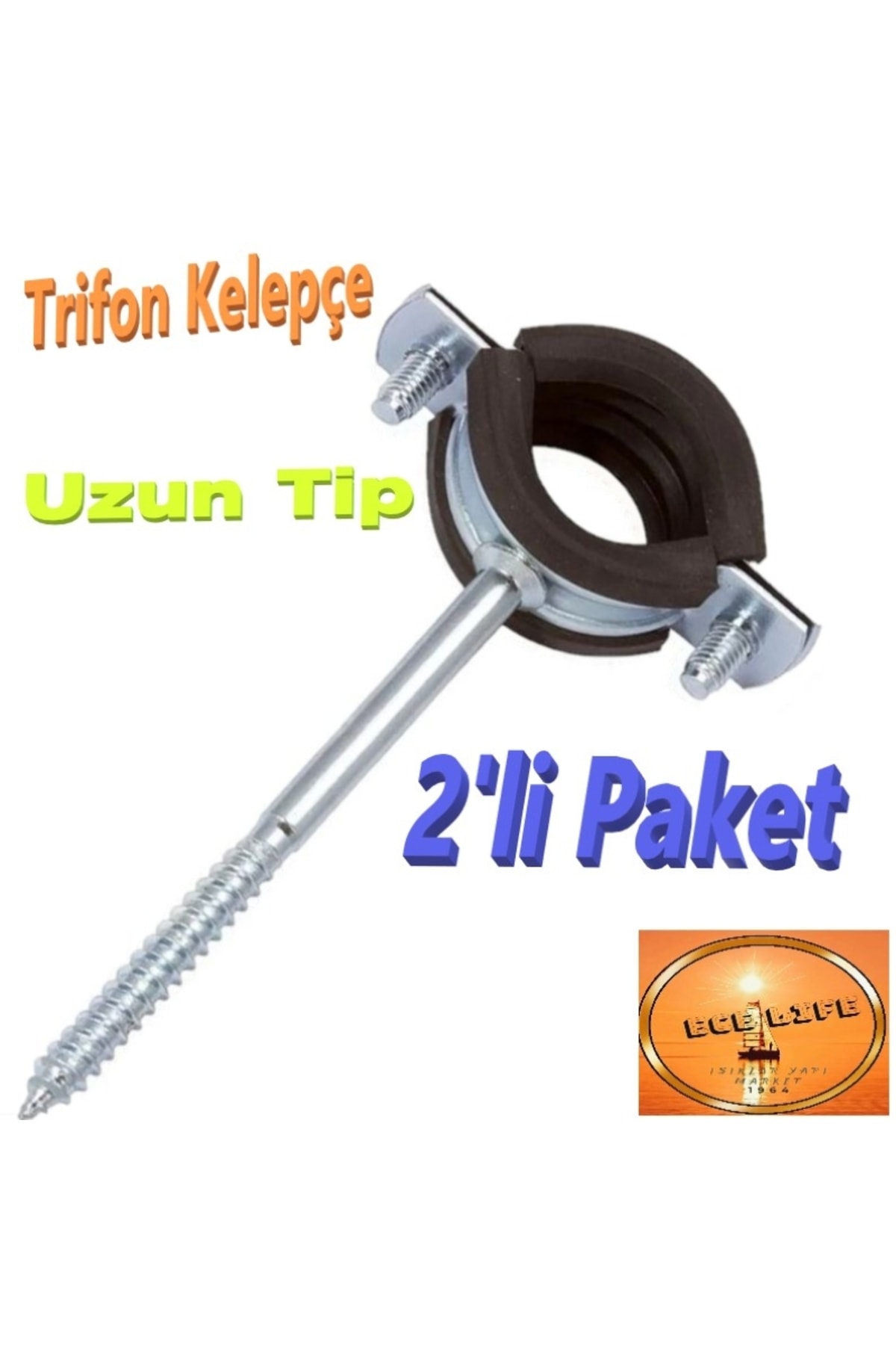 Boru Kelepçesi -Trifonlu Kelepçe -Doğalgaz -Uzun Tip - ½'' (Pk.İçi/Ad.: 2Adet)