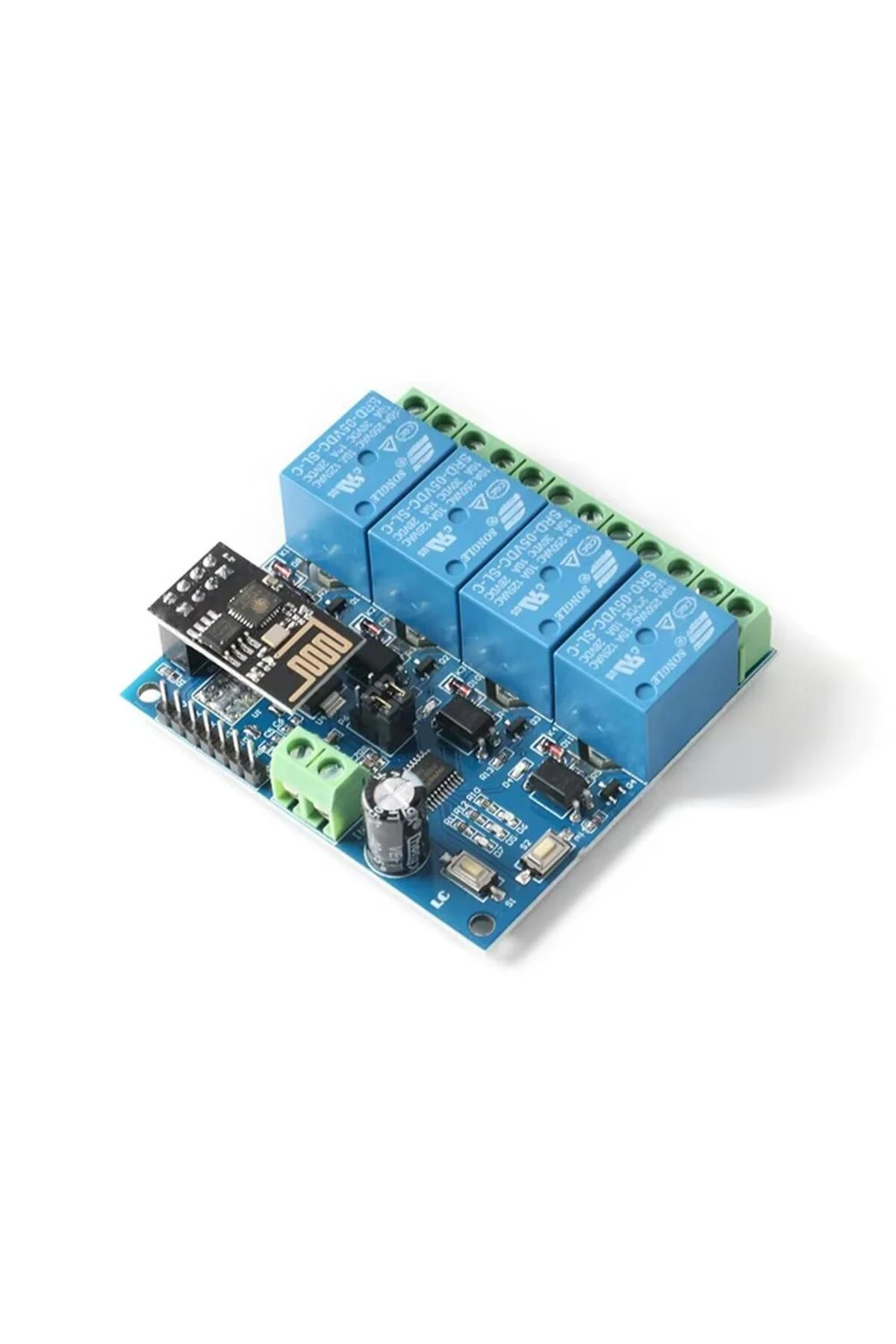 ESP8266 ESP-01 12V 4 Kanallı WiFi Röle Modülü - Akıllı Ev Uzaktan Kontrol Anahtarı
