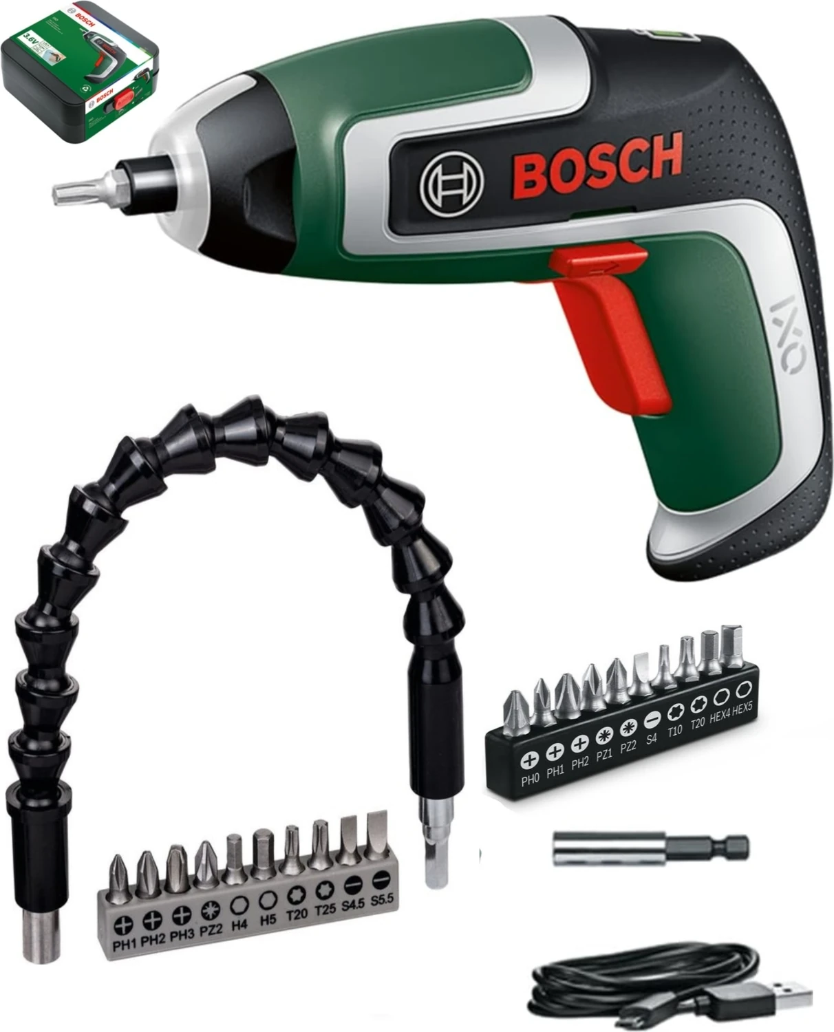 Ixo Akülü Vidalama Şarjlı Tornavida Şarjlı Matkap + 30 cm Esnek Uzatma